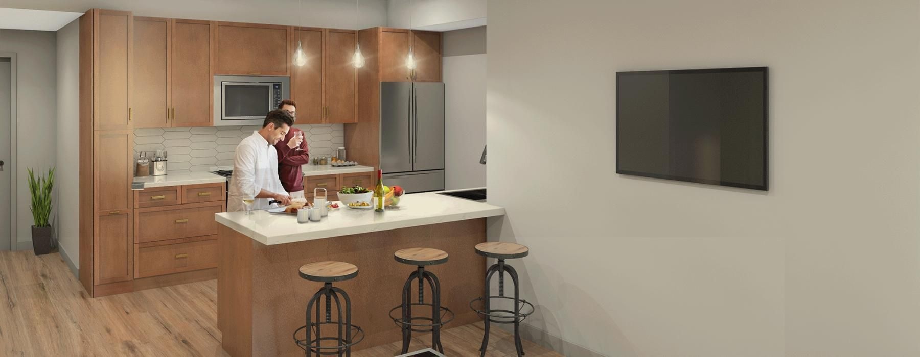 two men in a kitchen