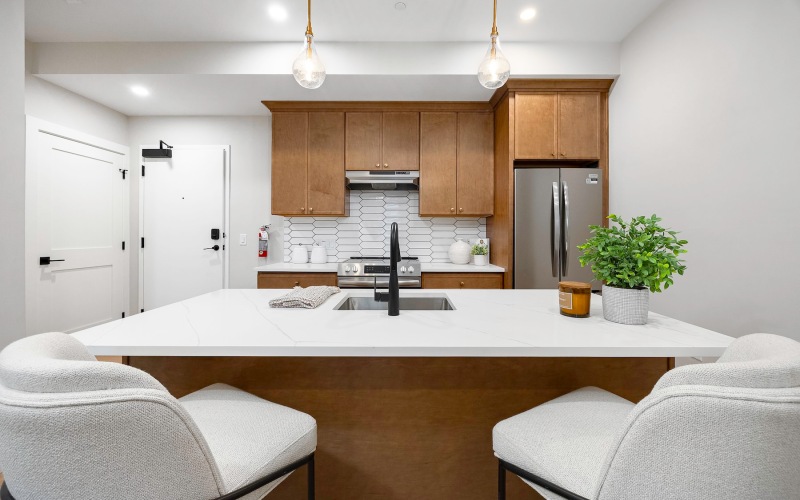 Well-lit kitchen with ample counter space