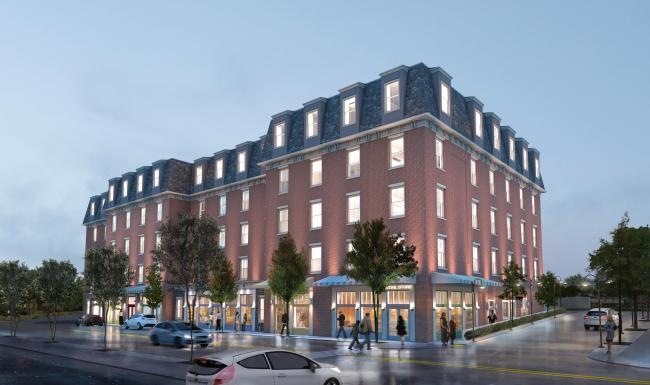 a large brick building with many windows